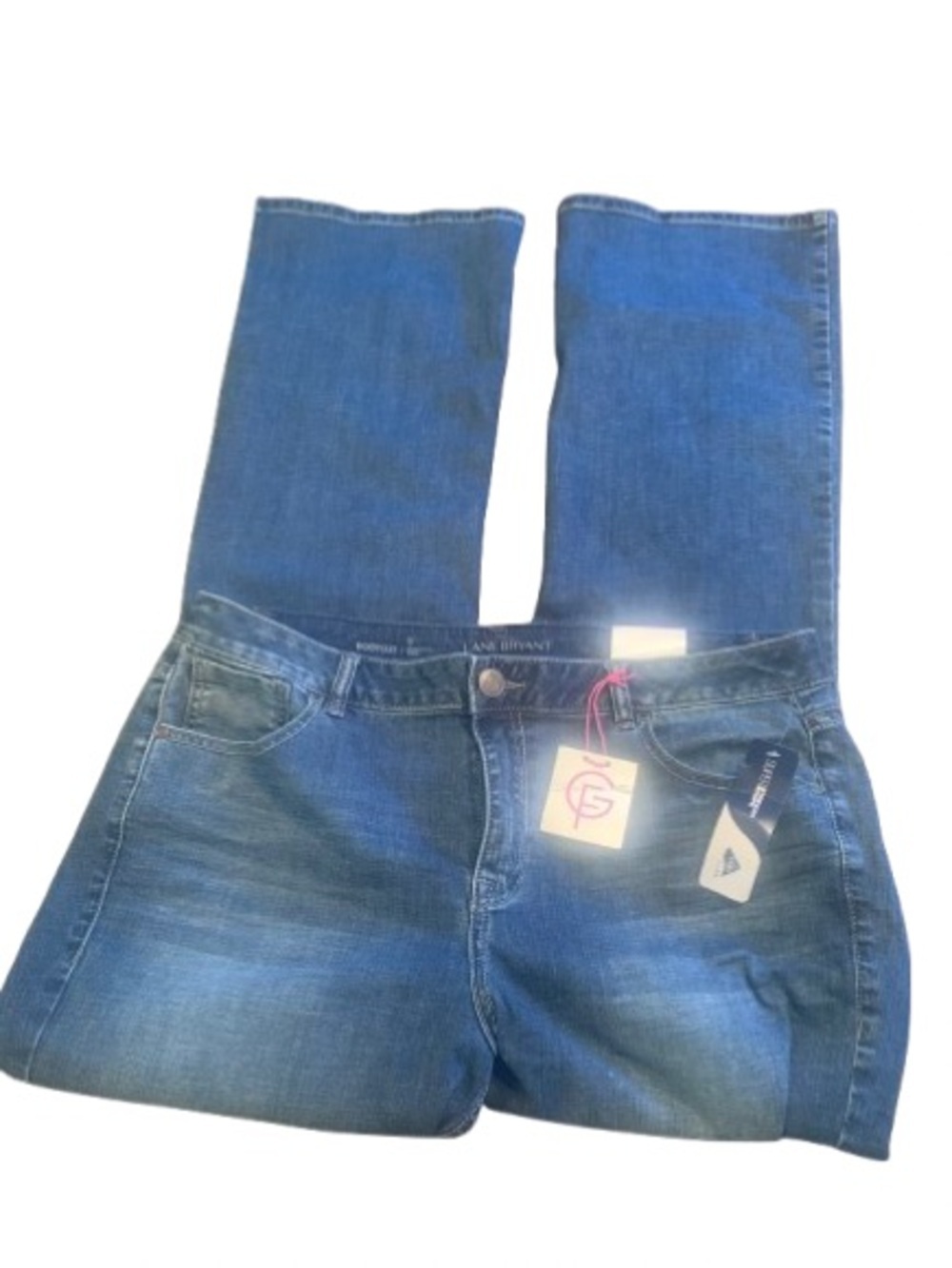 NWT Lane Bryant Genius Fit Bootcut Jeans Size 16 Regular Dark Wash Stretch Denim